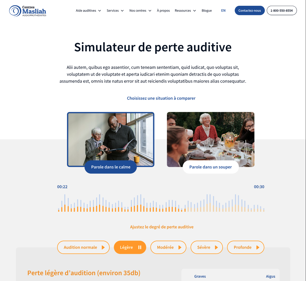 Les Centres Masliah - Simulateur de perte auditive