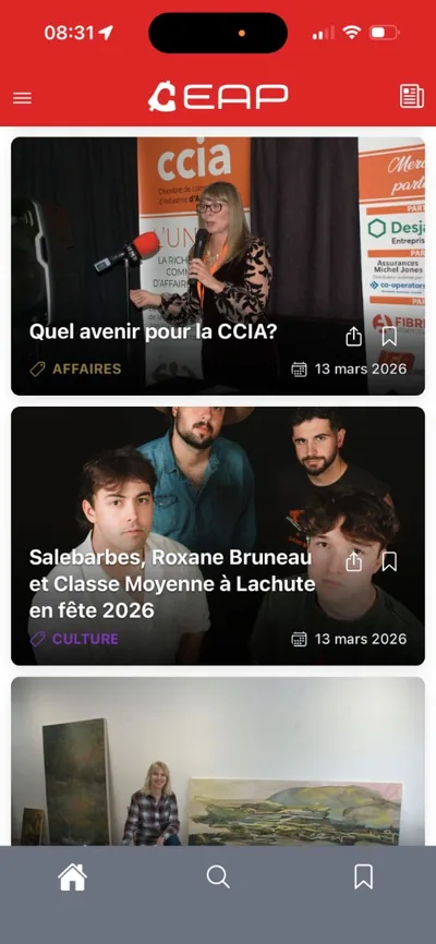 ÉditionAP, fil d’actualité sur téléphone